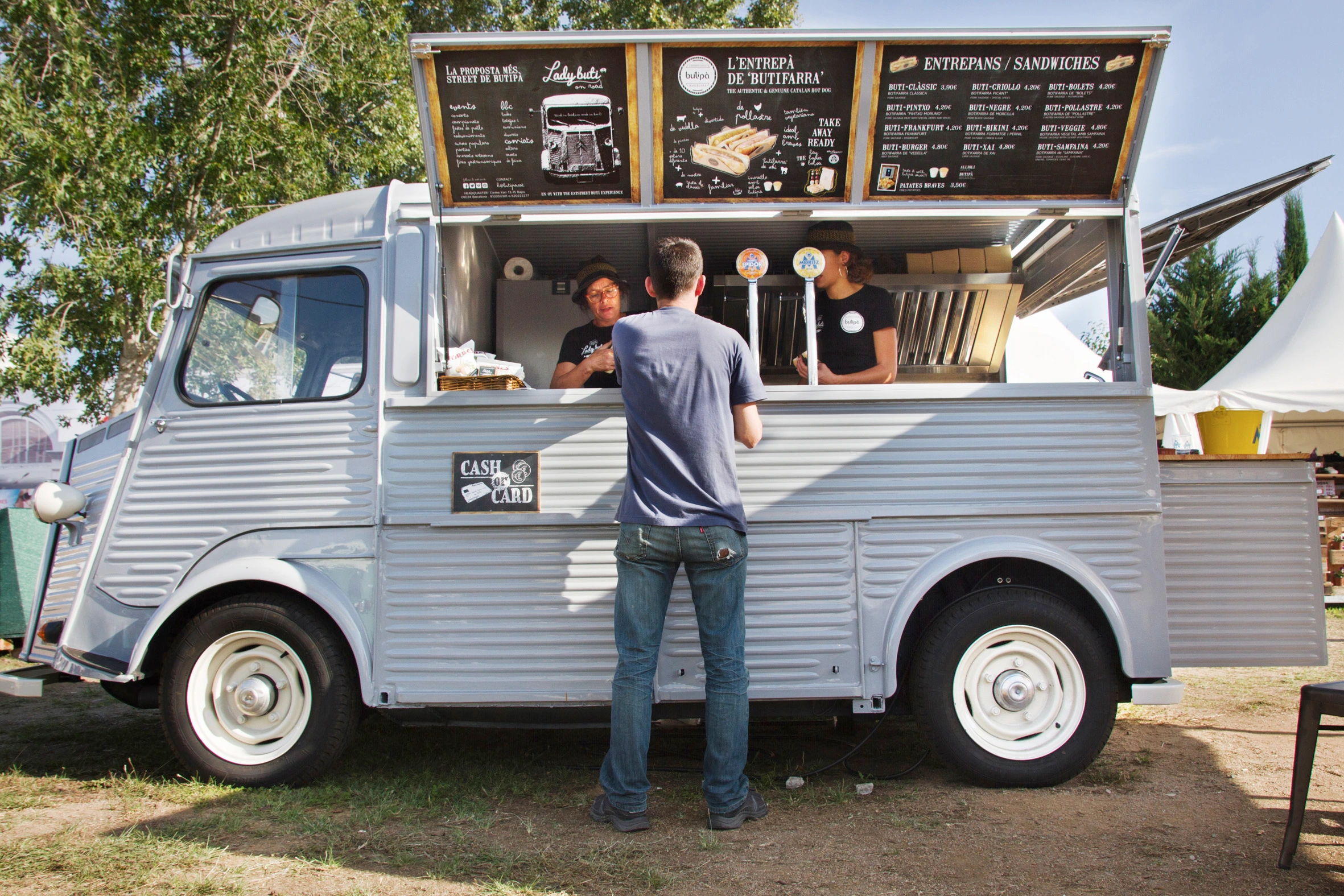 Illustration representing food truck small business owner.